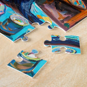Zeichnen einer Katze im Maler-Studio Puzzle (Seite)