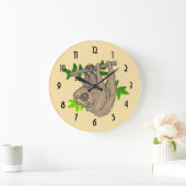 Zeichnen einer Sloth-hängenden Oberseite - unten Große Wanduhr (Zuhause)