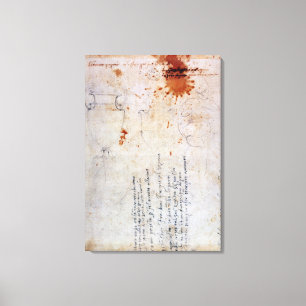 Zeichnen einer Urne und der Zahl mit Anmerkungen Leinwanddruck