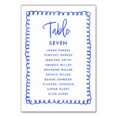 Zeichnen Französisch-blaue Hochzeitstabelle Tischnummer (Rückseite)