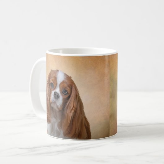 Zeichnen Hundeunbekümmerten Königcharles Spaniel Kaffeetasse (Vorderseite Links)