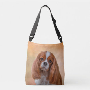 Zeichnen Hundeunbekümmerten Königcharles Spaniel Tragetaschen Mit Langen Trägern