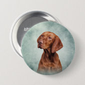 Zeichnen lustigen Vizsla Zeigers Button (Vorne & Hinten)