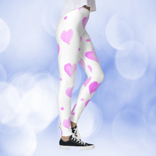 Zeichnen rosa Punkte Wasserfarbmuster Leggings