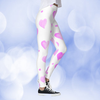 Zeichnen rosa Punkte Wasserfarbmuster Leggings