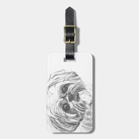 Zeichnen Shih-Tzu Gepäckanhänger (Vorderseite vertikal)