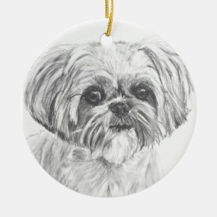 Zeichnen Shih-Tzu Keramikornament