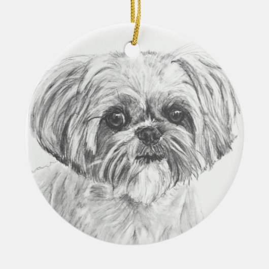 Zeichnen Shih-Tzu Keramikornament (Vorne)