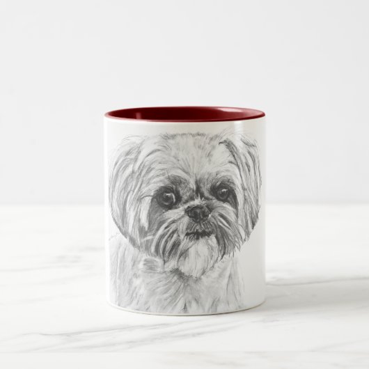 Zeichnen Shih-Tzu Zweifarbige Tasse (Mittel)