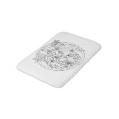 Zeichnen Sie das Bild selbst ein tropisches Muster Badematte (Schrägansicht)