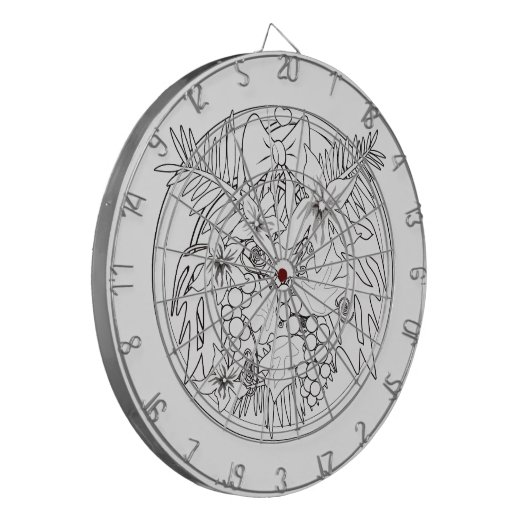 Zeichnen Sie das Bild selbst ein tropisches Muster Dartscheibe (Vorderseite Links)