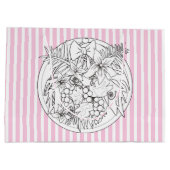 Zeichnen Sie das Bild selbst ein tropisches Muster Große Geschenktüte (Rückseite)