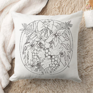 Zeichnen Sie das Bild selbst ein tropisches Muster Kissen