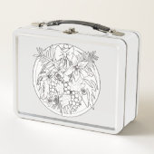 Zeichnen Sie das Bild selbst ein tropisches Muster Metall Brotdose (Vorderseite)