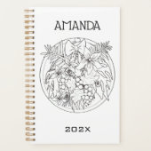 Zeichnen Sie das Bild selbst ein tropisches Muster Planer (Vorderseite)