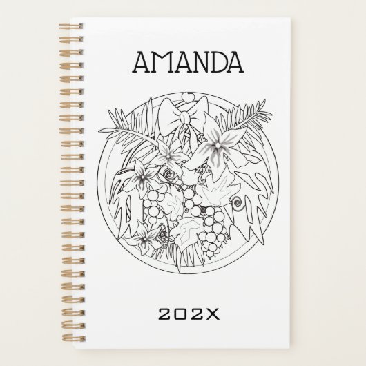 Zeichnen Sie das Bild selbst ein tropisches Muster Planer (Vorderseite)