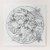 Zeichnen Sie das Bild selbst ein tropisches Muster Puzzle (Horizontal)