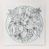 Zeichnen Sie das Bild selbst ein tropisches Muster Puzzle (Vertikal)