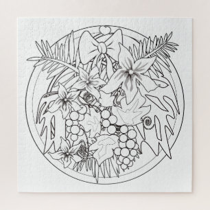 Zeichnen Sie das Bild selbst ein tropisches Muster Puzzle