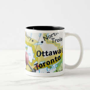 Zeichnen Sie das Button auf, das auf Toronto, Zweifarbige Tasse