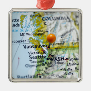 Zeichnen Sie das Button auf, das auf Vancouver, Ornament Aus Metall