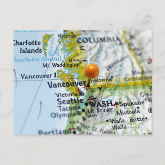Zeichnen Sie das Button auf, das auf Vancouver, Postkarte