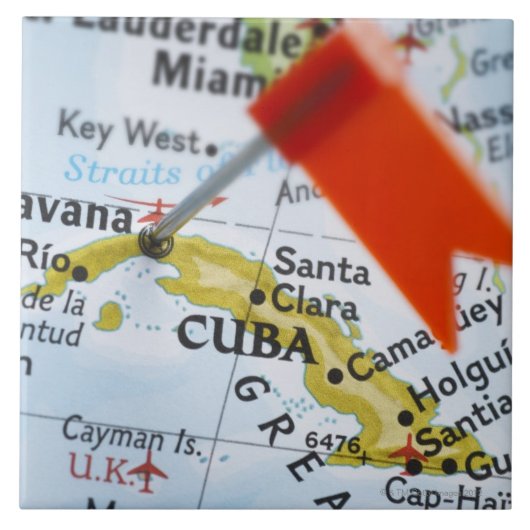 Zeichnen Sie das Button auf, das in Havana, Kuba Fliese (Vorderseite)