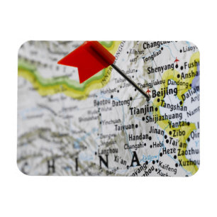 Zeichnen Sie das Button auf, das in Peking, China Magnet