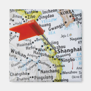 Zeichnen Sie das Button auf, das in Shanghai, Magnet