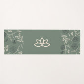 Zeichnen Sie das Muster der grünen Lotus-Schrift i Yogamatte (Vorderseite (Horizontal))