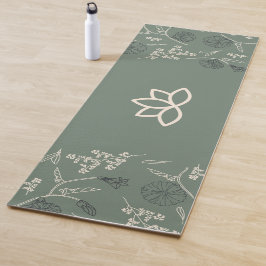 Zeichnen Sie das Muster der grünen Lotus-Schrift i Yogamatte