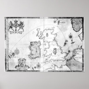 Zeichnen Sie das Zeigen des Weges der Armadaflotte Poster