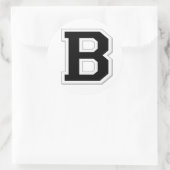 Zeichnen Sie den Anfangsbuchstaben B in schwarzen Runder Aufkleber (Tasche)