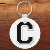 Zeichnen Sie den Anfangsbuchstaben C in der schwar Schlüsselanhänger (Vorderseite)