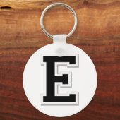 Zeichnen Sie den Anfangsbuchstaben E in der schwar Schlüsselanhänger (Vorderseite)