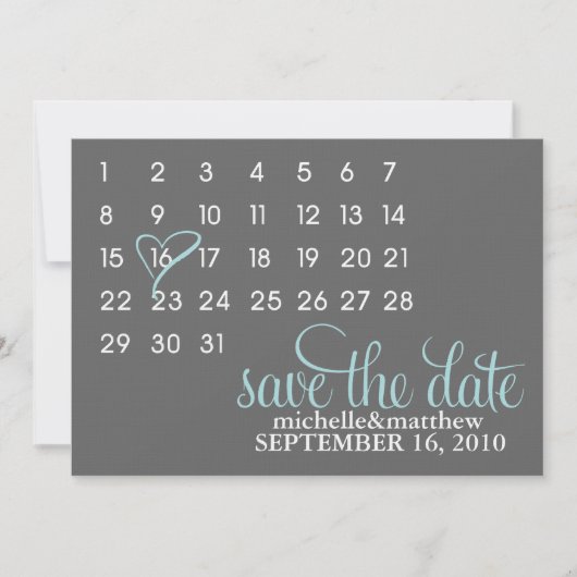 Zeichnen Sie den Kalender auf Hochzeit speichern S Save The Date (Vorderseite)