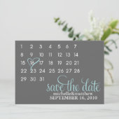 Zeichnen Sie den Kalender auf Hochzeit speichern S Save The Date (Stehend Vorderseite)