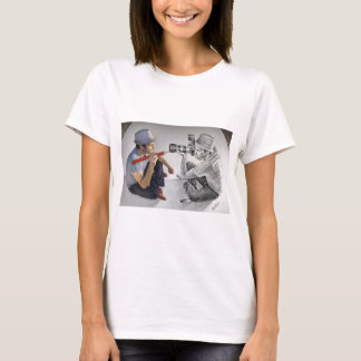 Zeichnen Sie gegen Kamera - Kunst 3D - Fotograf an T-Shirt