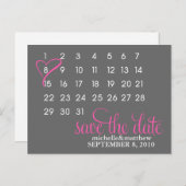 Zeichnen Sie Ihren Kalender Hochzeit speichern Sie Ankündigungspostkarte (Vorne/Hinten)