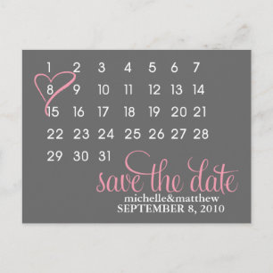 Zeichnen Sie Ihren Kalender Hochzeit speichern Sie Ankündigungspostkarte