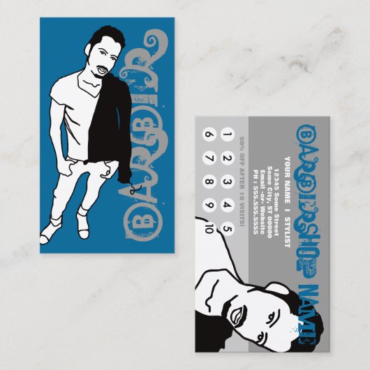 Zeichnen Sie mich entlang des Barbershops (Loyalit Treuekarte (Vorne/Hinten)