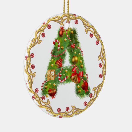 zeichnen Sie mit Monogramm Verzierung A Keramikornament (Rechts)