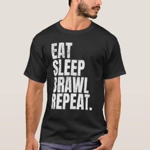 Zeichnen Sie Sleep Brawl Repeat Gamers T-Shirt Tex
