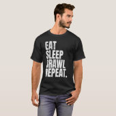 Zeichnen Sie Sleep Brawl Repeat Gamers T-Shirt Tex (Vorne ganz)