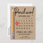 Zeichnen Sie uns in der Kalender-Pappe Save the Ankündigungspostkarte (Vorne/Hinten)