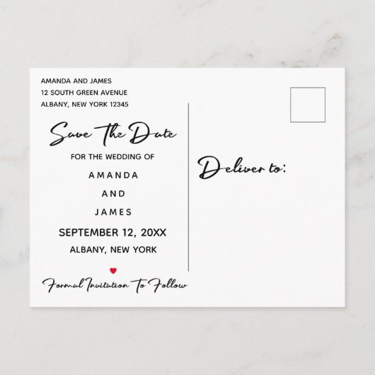 Zeichnen Sie uns in der Kalender-Pappe Save the Ankündigungspostkarte (Rückseite)