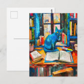 Zeichnen von Katzen unter offenen Büchern Postkarte (Vorne/Hinten)