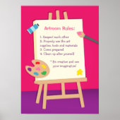 Zeichnen von Kindern Art Room Class Regeln Poster (Vorne)