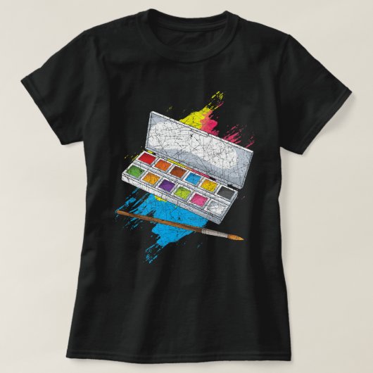 Zeichnen von Kunstmalerei Doodling Paint Palette A T-Shirt (Design vorne)