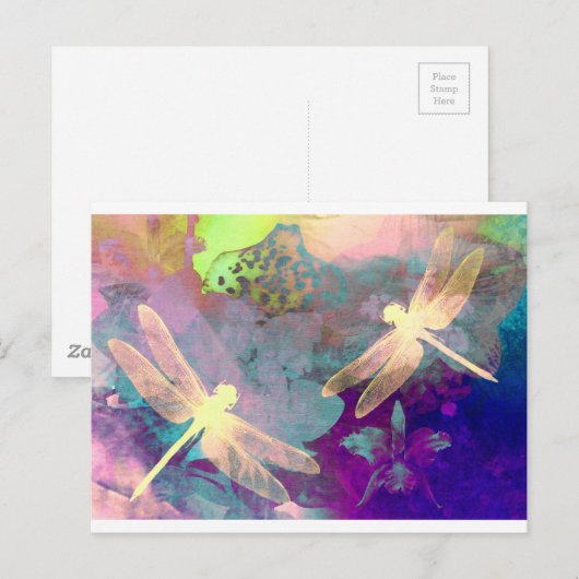 Zeichnen von Libellen Postkarte (Vorne/Hinten)